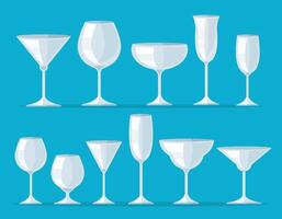 set of wine glass vector