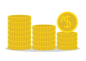 stack of gold coins graph vector