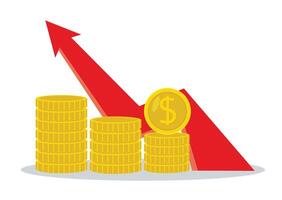 stack of gold coins graph vector