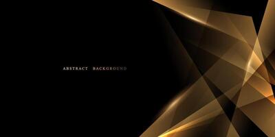 Abstract modern design black background with luxury golden elements illustration. vector