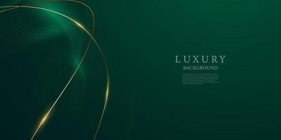 green abstract background design with elegant golden elements illustration vector