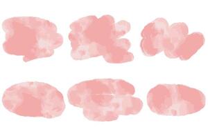 Set of pink watercolor stains vector