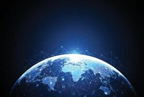 Global network connection. World map point and line composition concept of global business vector