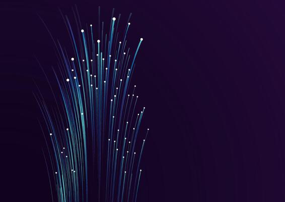 Big data technology background. Digital data flow design. High speed light trails cyberspace