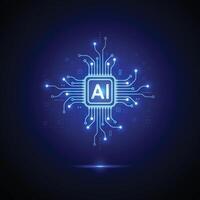 Artificial intelligence circuit line style. Machine learning design. Smart network digital technology vector