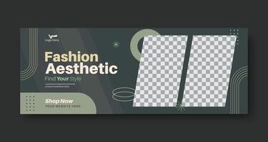 Fashion sales social media retro banner design or fashion social media banner template vector