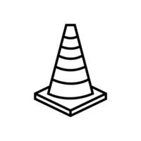 Traffic cone icon . Road token. Accident symbol. Crash logo. vector