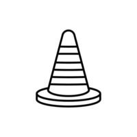 Traffic cone icon . Road token. Accident symbol. Crash logo. vector