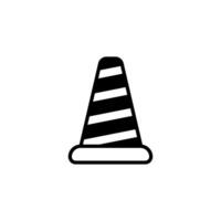 Traffic cone icon . Road token. Accident symbol. Crash logo. vector