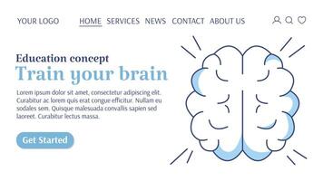Train your brain. Education concept, increasing knowledge, personal growth, way to success. Template for web, banner, landing page, website, startup. vector