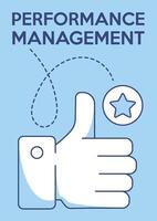 Assessing the quality of work like a business strategy, thumbs up. Performance management, professional development, career growth. Minimalist poster, a4 format. For banner, cover, web vector