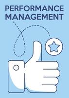 Assessing the quality of work like a business strategy, thumbs up. Performance management, professional development, career growth. Minimalist poster, a4 format. For banner, cover, web vector