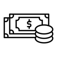 Cash Line Icon Design vector