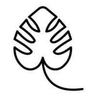 Monstera Line Icon vector