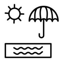 Beach Line Icon vector