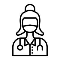 Female Surgeon Line Icon vector