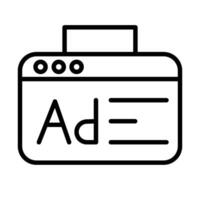 anuncio línea icono diseño vector