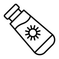 Sunscreen Line Icon vector