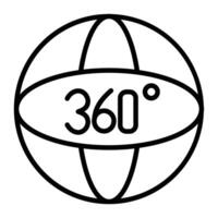 360 Degree Line Icon Design vector