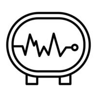 Electrocardiogram Line Icon vector