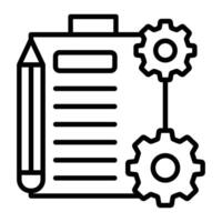 Work Plan Line Icon vector