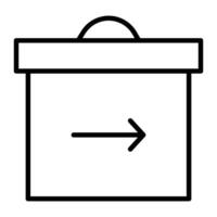 Return Box Line Icon vector