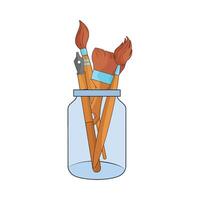 illustration of paint brush holder vector