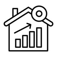 House Price Line Icon vector