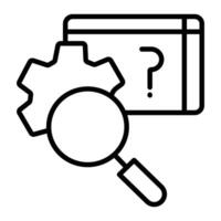 icono de línea de proceso de investigación vector