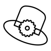 icono de línea de sombrero de pamela vector