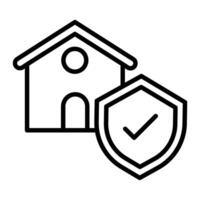 Home Insurance Line Icon Design vector