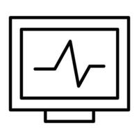 icono de línea de monitoreo cardíaco vector