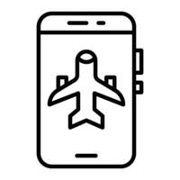 vuelo modo línea icono diseño vector