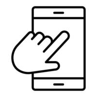 Touch Screen Line Icon Design vector