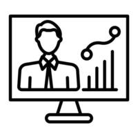 Employee Performance Line Icon vector