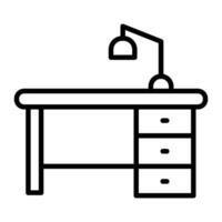 Work Table Line Icon vector