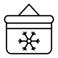 icono de línea de caja de hielo vector