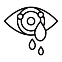 Crying Eyes Line Icon Design vector