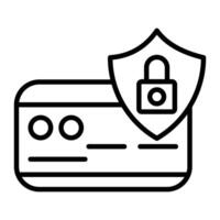 Secure Payment Line Icon vector