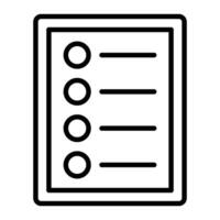 Table Of Content Line Icon Design vector