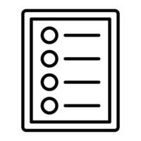 Table Of Content Line Icon Design vector