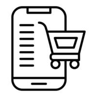 Online Shopping Line Icon vector