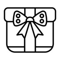 Gift Box Line Icon vector