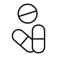 diseño de icono de línea de pastillas vector