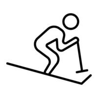 Skiing Line Icon vector