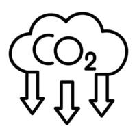 Carbon Dioxide Line Icon Design vector