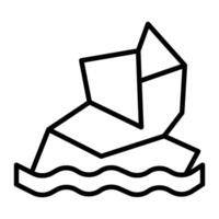 Iceberg Line Icon vector