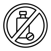 No Drug Line Icon Design vector