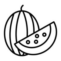 Watermelon Line Icon vector