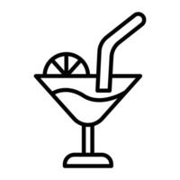 Cocktail Line Icon Design vector